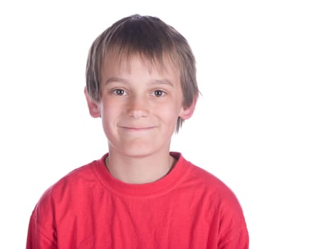 image on a happy boy isolated on white background