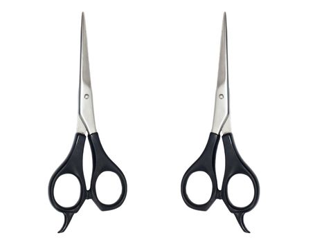 Professional Haircutting Scissors. Studio isolation on white. 