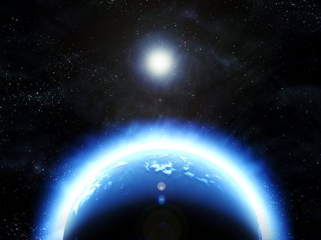 great image of an earth like planet in space