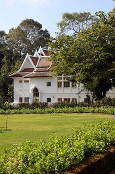 Exterior of Bhuping Palace in Chiang Mai, Thailand - travel and tourism.