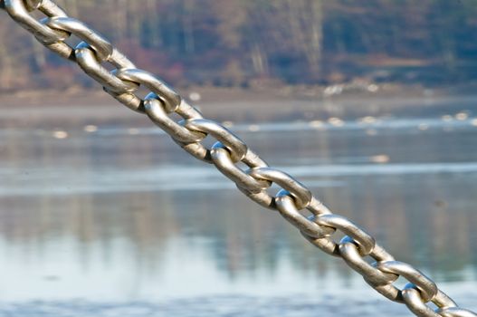 anchor chain at a lake