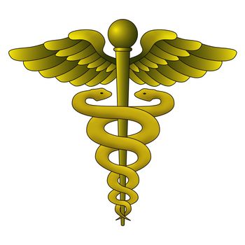 Caduceus Symbol on white background