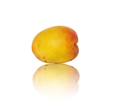 Fresh and ripe apricot isolated on a white background 