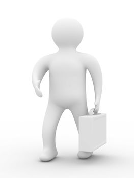 Handshake. businessmen on white background. Isolated 3D image