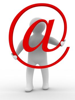 E-mail concept on white background. Isolated 3D image