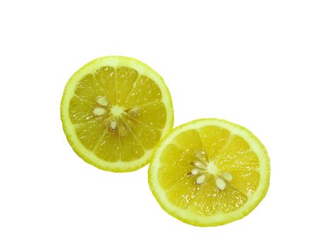 The cutted lemons isolated on white background        