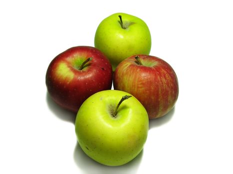 Four apples isolated on white background
    