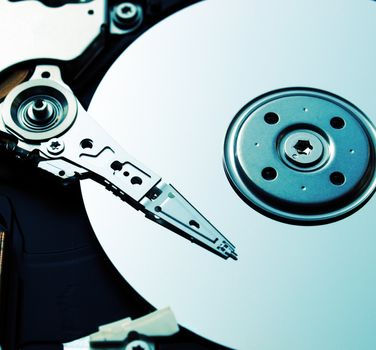 Detail of a magnetic computer hard disk