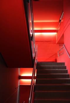 the modern design staircase in a new house