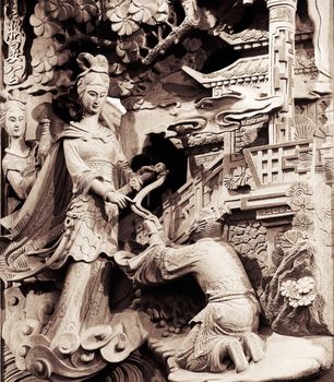 It is a stong carving of Taiwan. Maybe had one long story and fable.