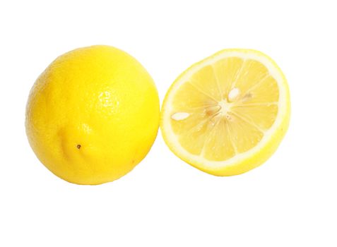 Lemon on the white background 