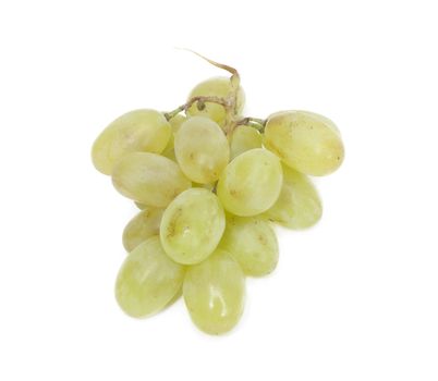 Fresh green grapes. Isolated on white 