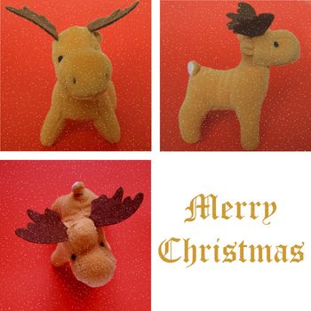 Christmas greeting card with deer