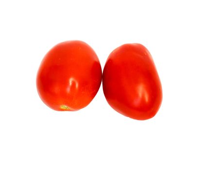 two tomatoes isolated on white 