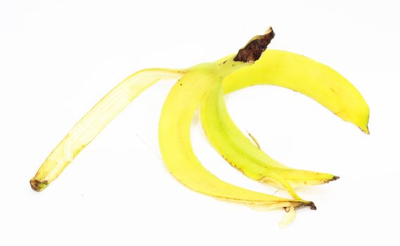 Banana skin isolated on white background 