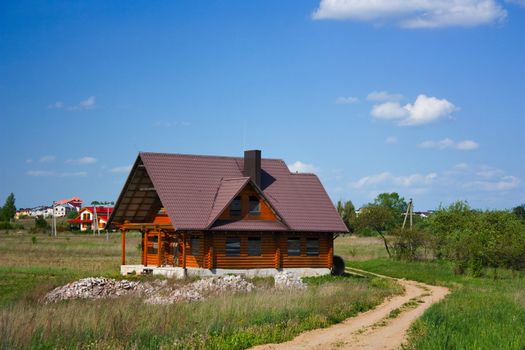 built a wooden house