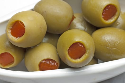 olives filled with red paste