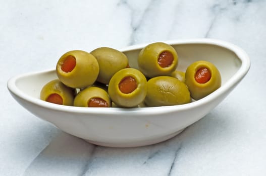 olives filled with red paste