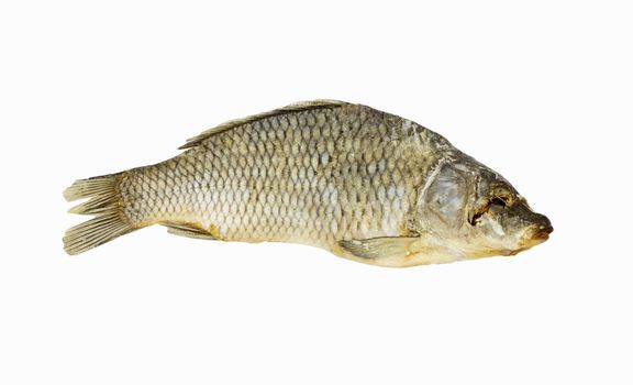 dried fish isolated on white background 