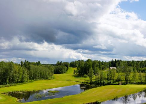 spring landscape, golf course