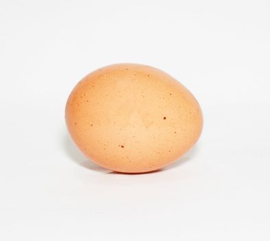 One egg on white background 