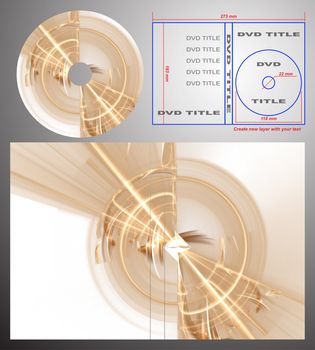 Abstract design template for dvd label and box-cover. Based on rendering of 3d fractal graphics. For using create new layer with your text.