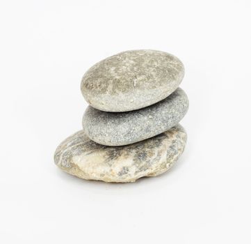 pile of stones isolated on white background 