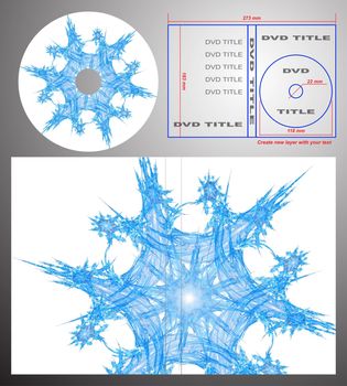 Abstract design template for dvd label and box-cover. Based on rendering of 3d fractal graphics. For using create new layer with your text.