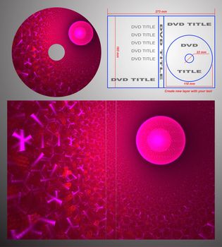 Abstract design template for dvd label and box-cover. Based on rendering of 3d fractal graphics. For using create new layer with your text.