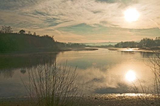 lake in morning sun