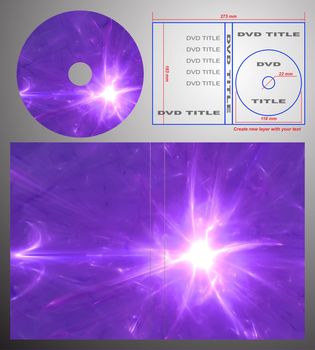 Abstract design template for dvd label and box-cover. Based on rendering of 3d fractal graphics. For using create new layer with your text.