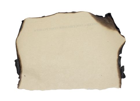 burnt edges paper isolated on white background 