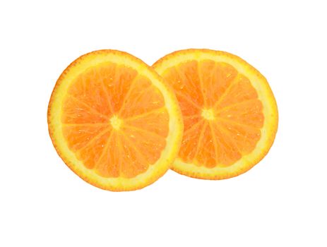 Slice of orange. isolated on white. 