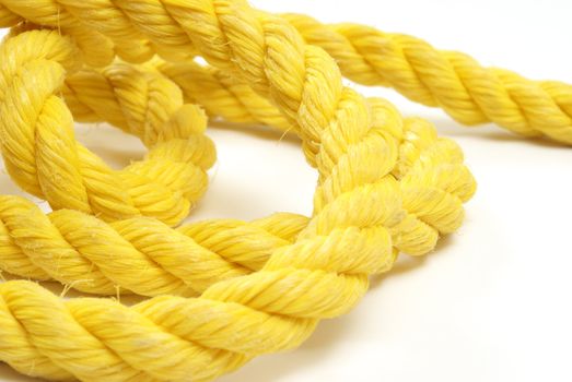 A macro shot of some yellow rope.