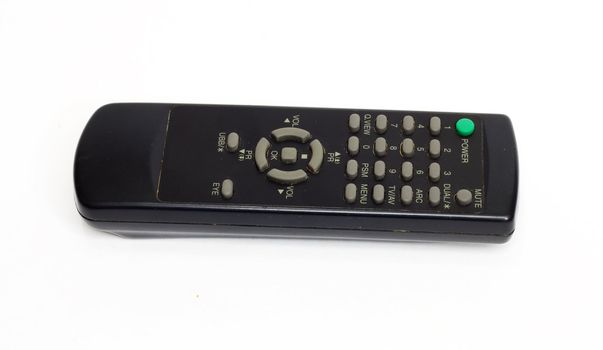 Black remote control for TV set 