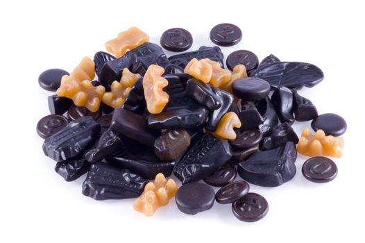 Close up of  liquorice, isolated on a white background