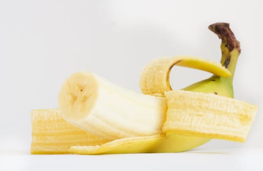 Open banana isolated 