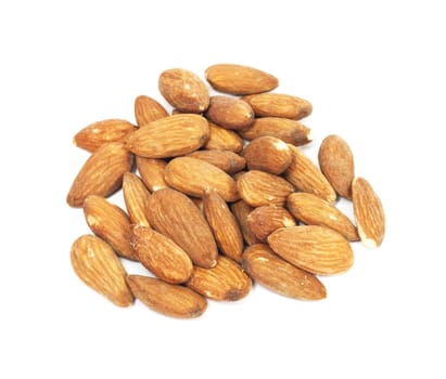 Almonds on white background 