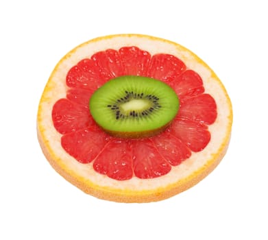 Isolated Kiwi and Grapefruit 