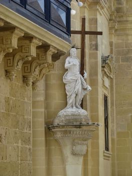 A statue of 'Christ The Saviour' in a corner next to Ta' Giezu church in Rabat, Malta.