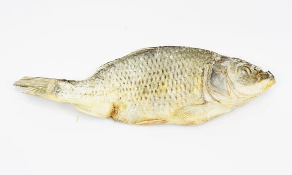dried fish isolated on white background 