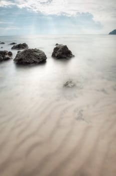 Long exposure of a beautiful seascape in Tioman island Malaysia