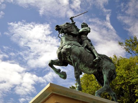 Jeanne d'arc statue in Quebec City, Canada.