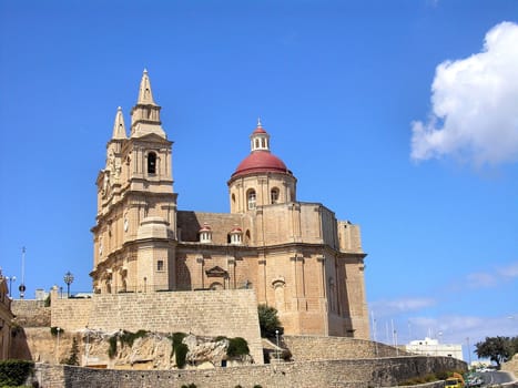 A church in Mellieha, Malta dedicated to 'Our lady of Victories'.