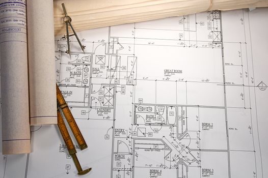 Architectural blueprints of new homes and communities