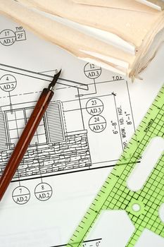 Architectural blueprints of new homes and communities