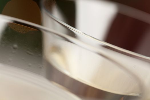 Champagne Glasses Abstract with Sparkling Lights in the Background.
