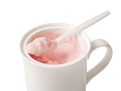 fresh yogurt in a glass