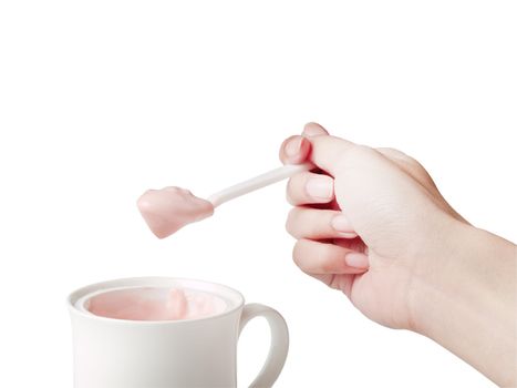 fresh yogurt in a glass