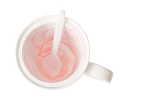 Empty fresh yogurt in a glass